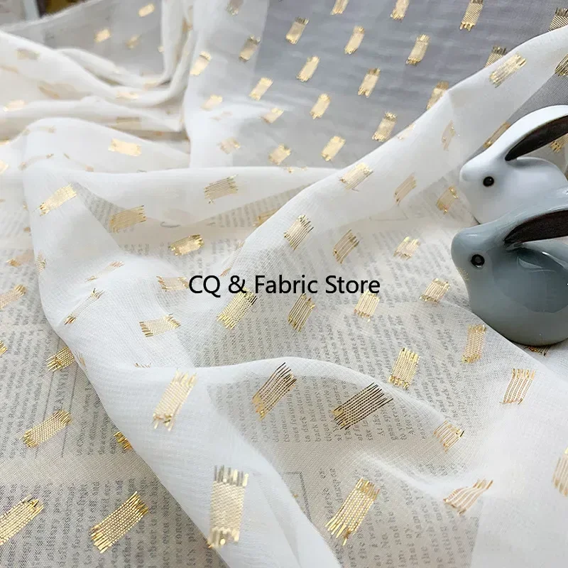 

Золотая нить жаккардовый крой с цветочной кисточкой шифон 100dD ткань с принтом DIY одежда подтяжки рубашка ткань