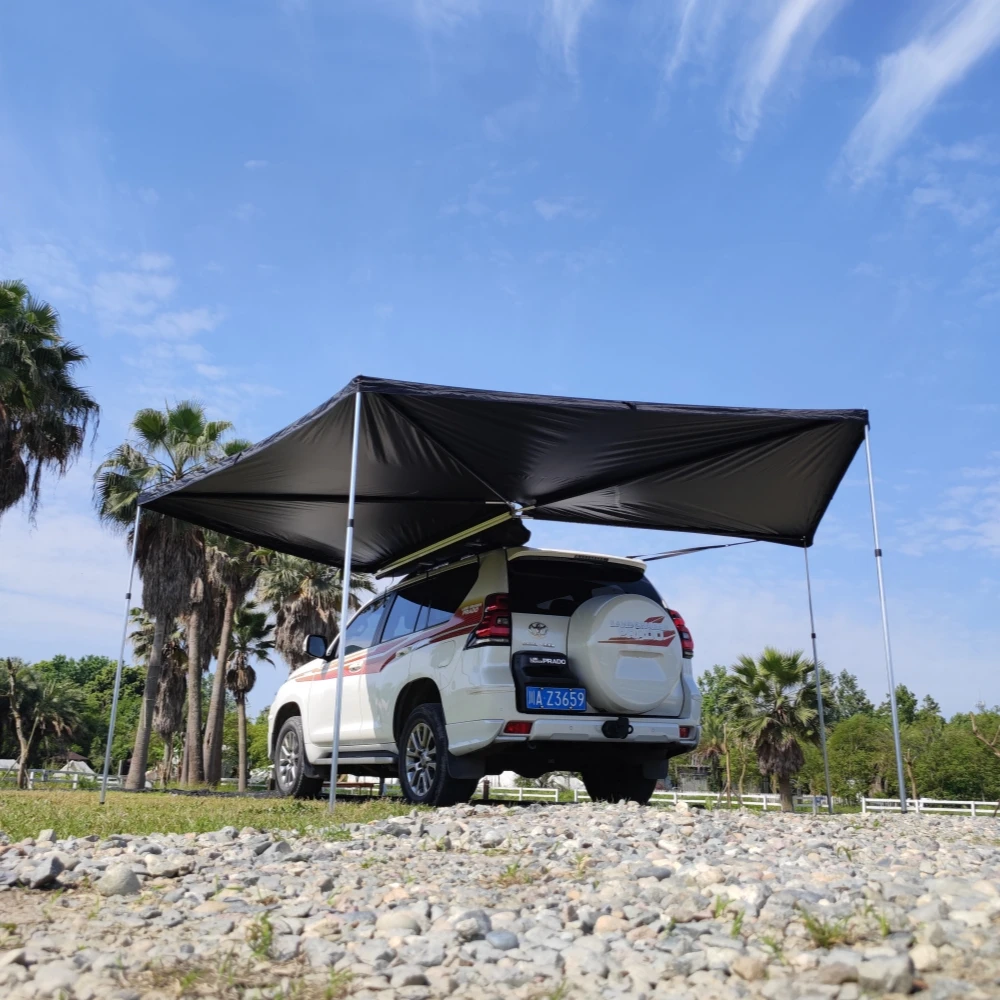 

2M Car Awning,Outdoor 4WD Foxwing Car Rooftop Tent with 270 Degree Oxford Fabric Side Awning and Standing Leg for Rooftop