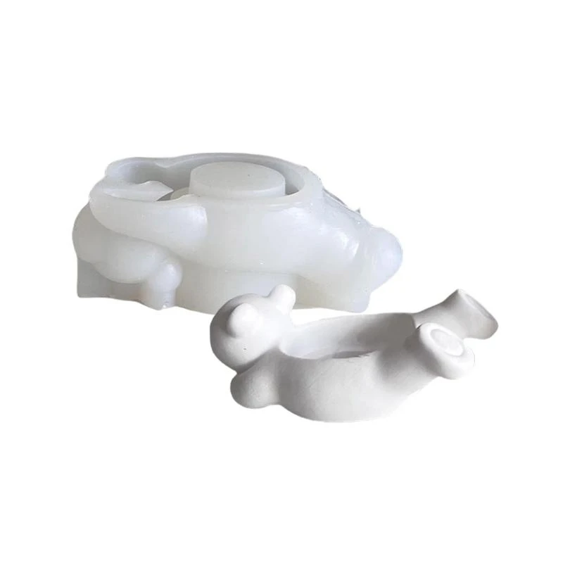 

652F Multifuntional Base Molds Crafting Moulds Bear Candlestick Molds Silicone Bracket Molds for Candle