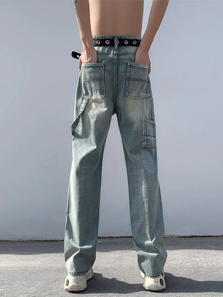 

American Vibe Men's Jeans Long Leg Effect High Street Style Autumn Wear Youth Fashion Bootcut Wear Resistant Medium Stretch