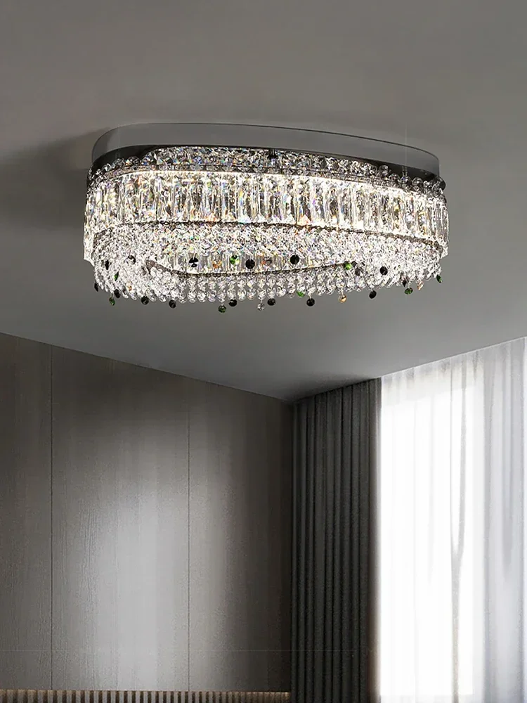 Modern Art Triangle Ceiling Chandeliers Home Crystal Lamps for  Room Decor Luxury lighting Fixture Chrome Gold Lustres