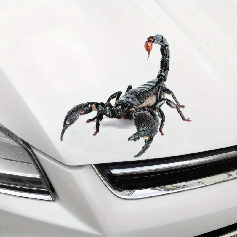 3D Effects Spider Gecko Scorpion Car Stickers Automobile Hood Front And Rear Bumper Window Decoration Realistic Animal Decals