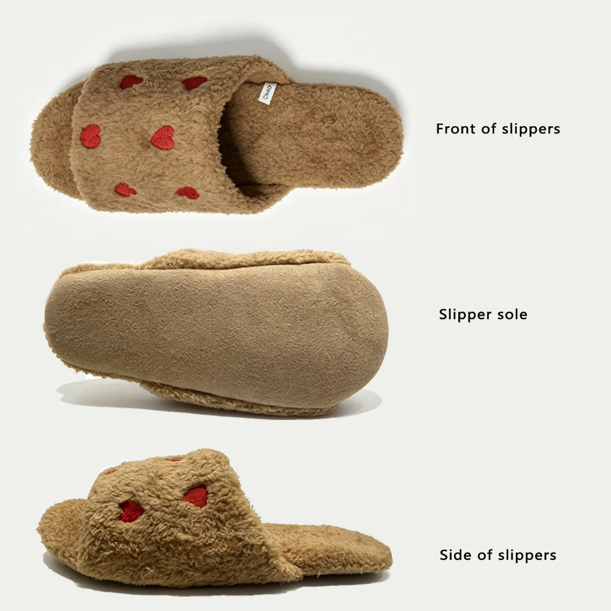 Winter Fluffy Women's Slippers Plush Heart-shaped Home Slippers For Women Flat Platform Casual Indoor Open Toe Fashion Footwear image 6