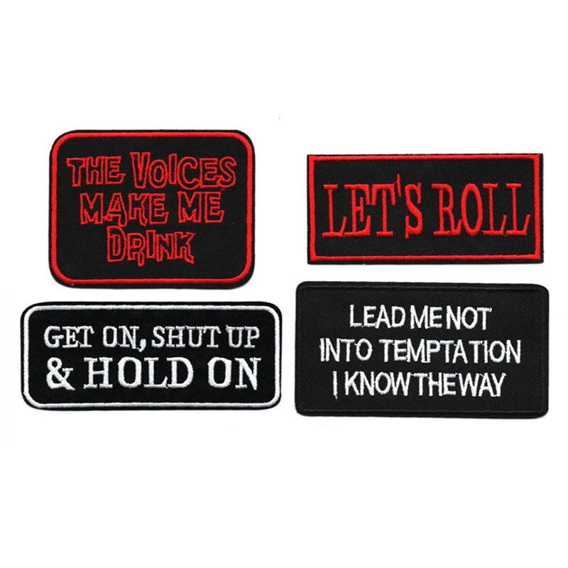 Letter Iron On Patches White For Clothes Embroidered Thermoadhesive Letras Parche Bordado Para Ropa Red Black Sew Designer Diy