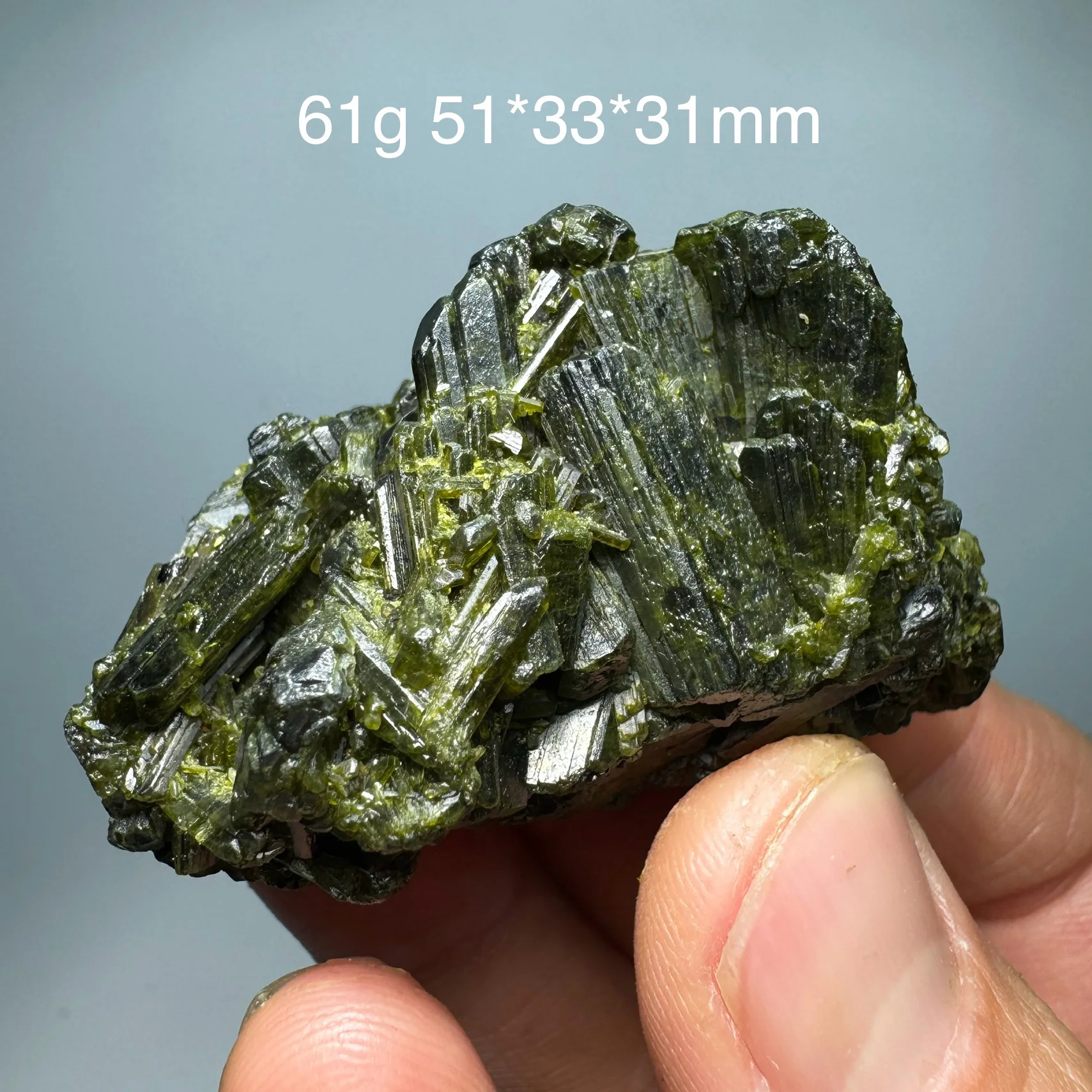 Natural Madagascar Green Epidote Mineral Specimen Clear Quartz Reiki Healing Stone Home Decor