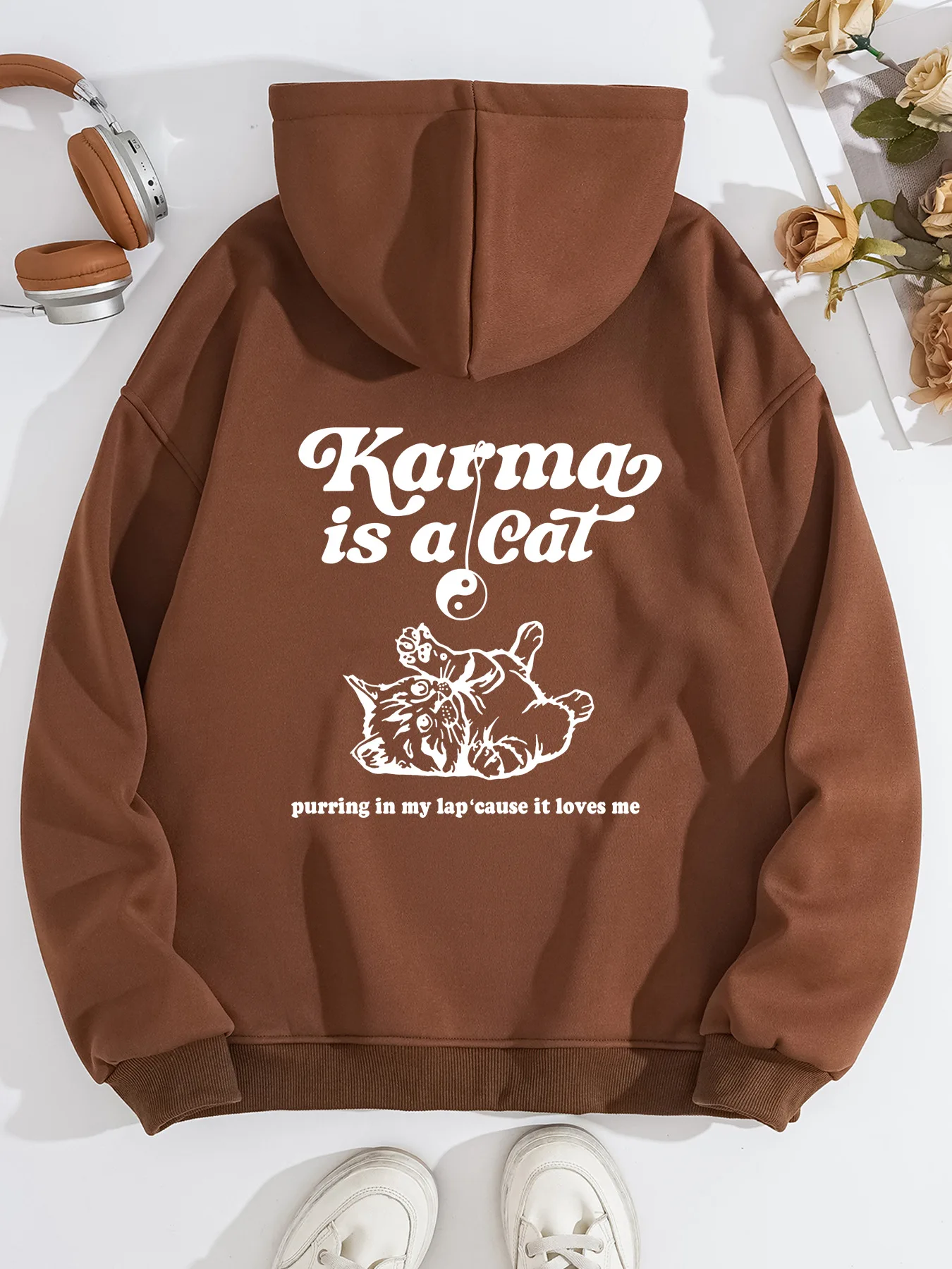 Correr pequeno mouse rosa voltar impressão hoodie mulher manga longa com capuz pulôver inverno casual solto ao ar livre camisola superior moletom