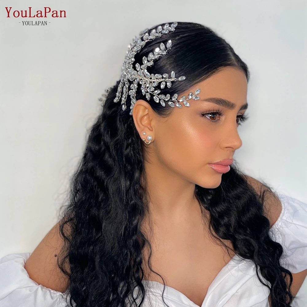 TOPQUEEN Wdding Crown Bride Hair Accessories Rhinestone Bridal Headband for Party Headdress Women Headpiece Queen Headwear HP373