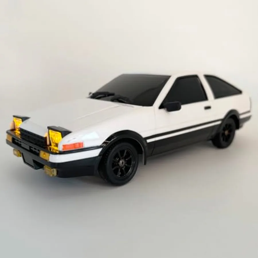 LDRC 1/18 RC Drift Car for indoor/outdoor drifting and racing, aluminum alloy chassis, black-red color scheme, gyro-stabilized