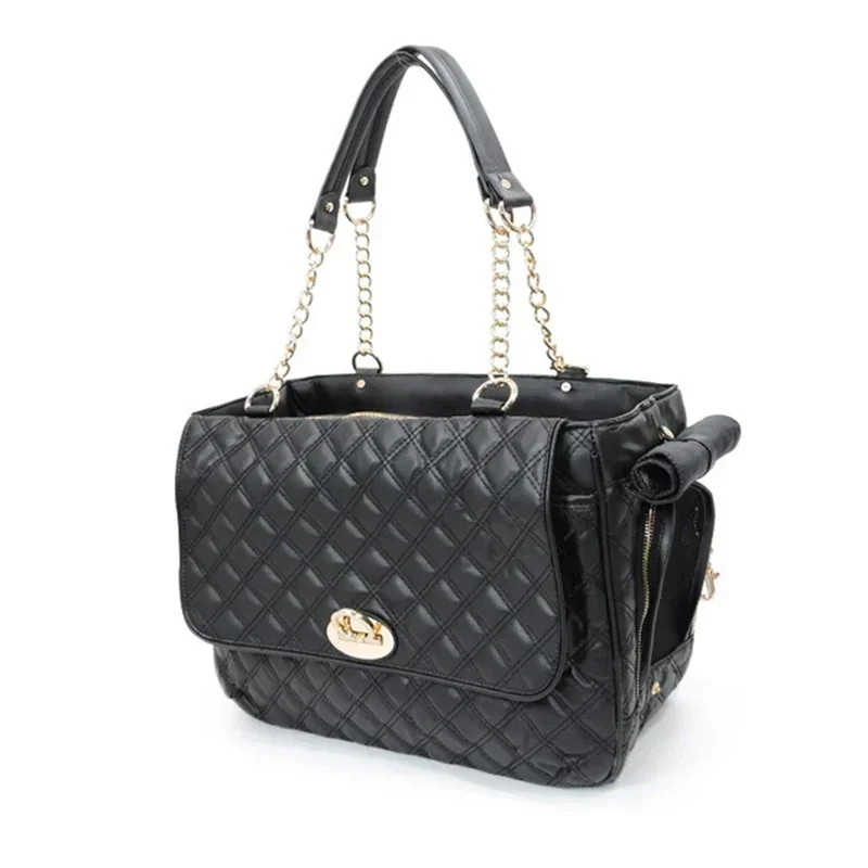 Portable Pet Cats Carrier Bag Big Capacity PU Leather with Shoulder Straps Shoulder Breathable Mesh PU Leather