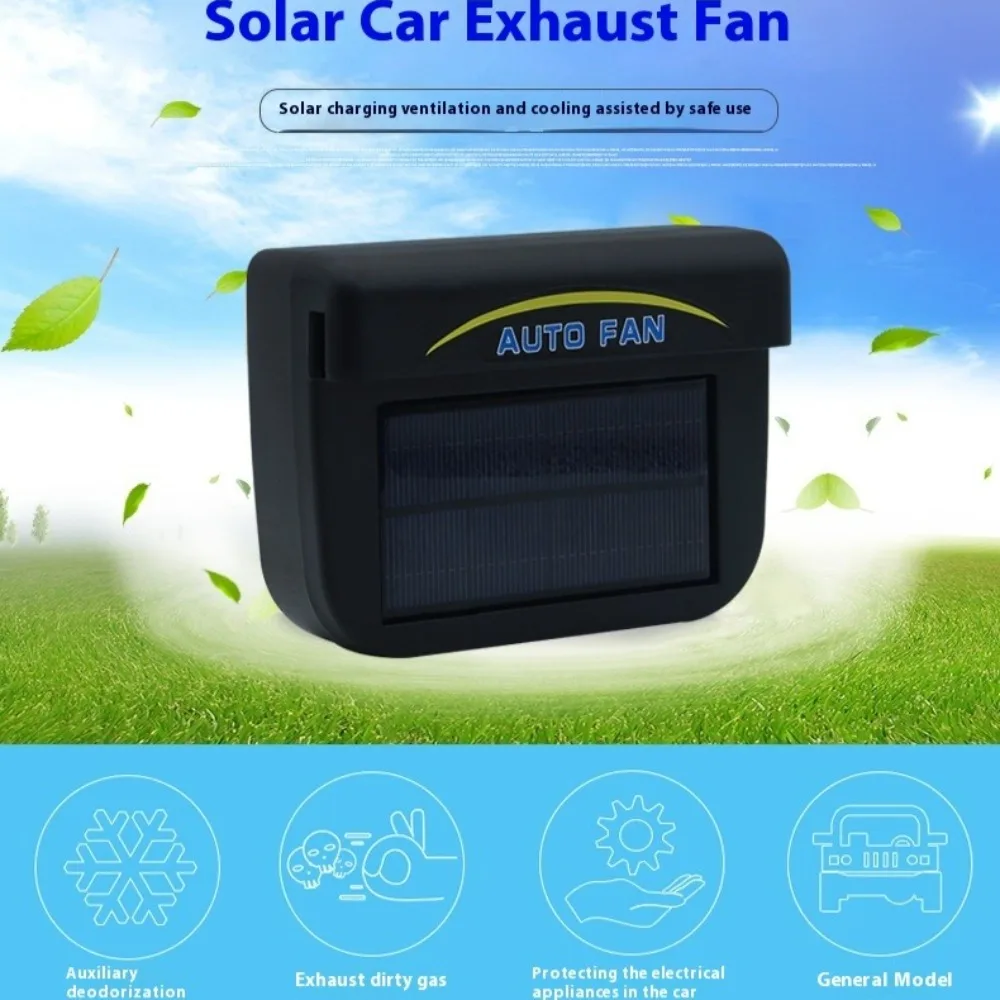 Auto Solar Powered Fan Portable Window Windshield Cooler Energy Saving Clean Air Exhaust Cooling Fan Window Ventilador Fan Acc
