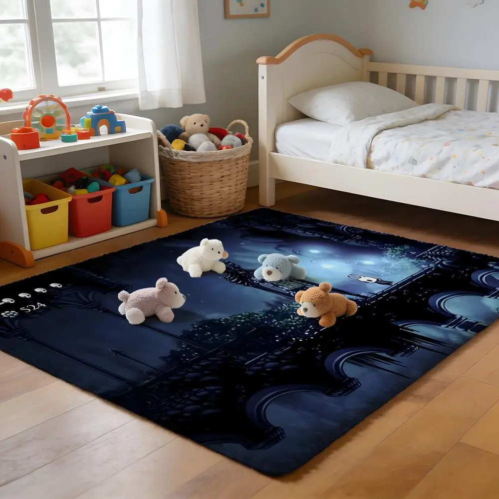 

Floor Mat Soft Flannel Rug Non-Slip Absorbent Mat for Bathroom Bedroom Home Decor H-Hollow K-Knight