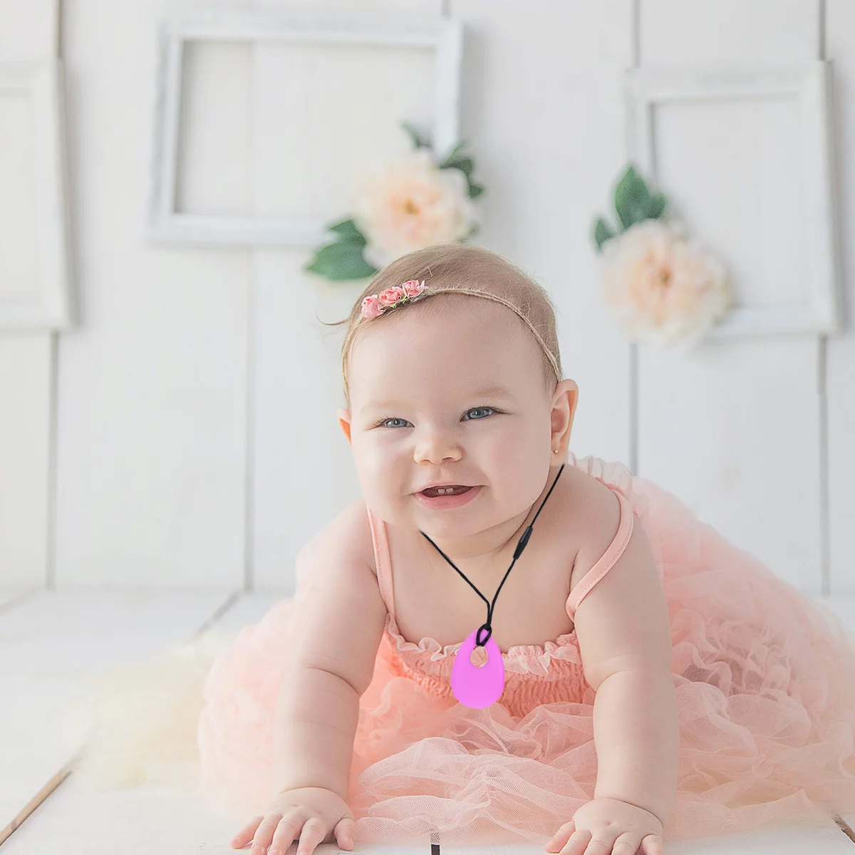 

2 шт., детские молярные тренировочные силиконовые жевательные ожерелья для новорожденных, пустышка для прорезывания зубов, мягкое красочное успокаивающее ожерелье для прорезывания зубов