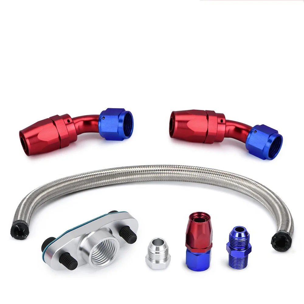 BAOLUN 터보차저 오일 배출 리턴 라인 10AN 26″T3 T4 T70 T66 스테인레스 스틸 편조 터빈용