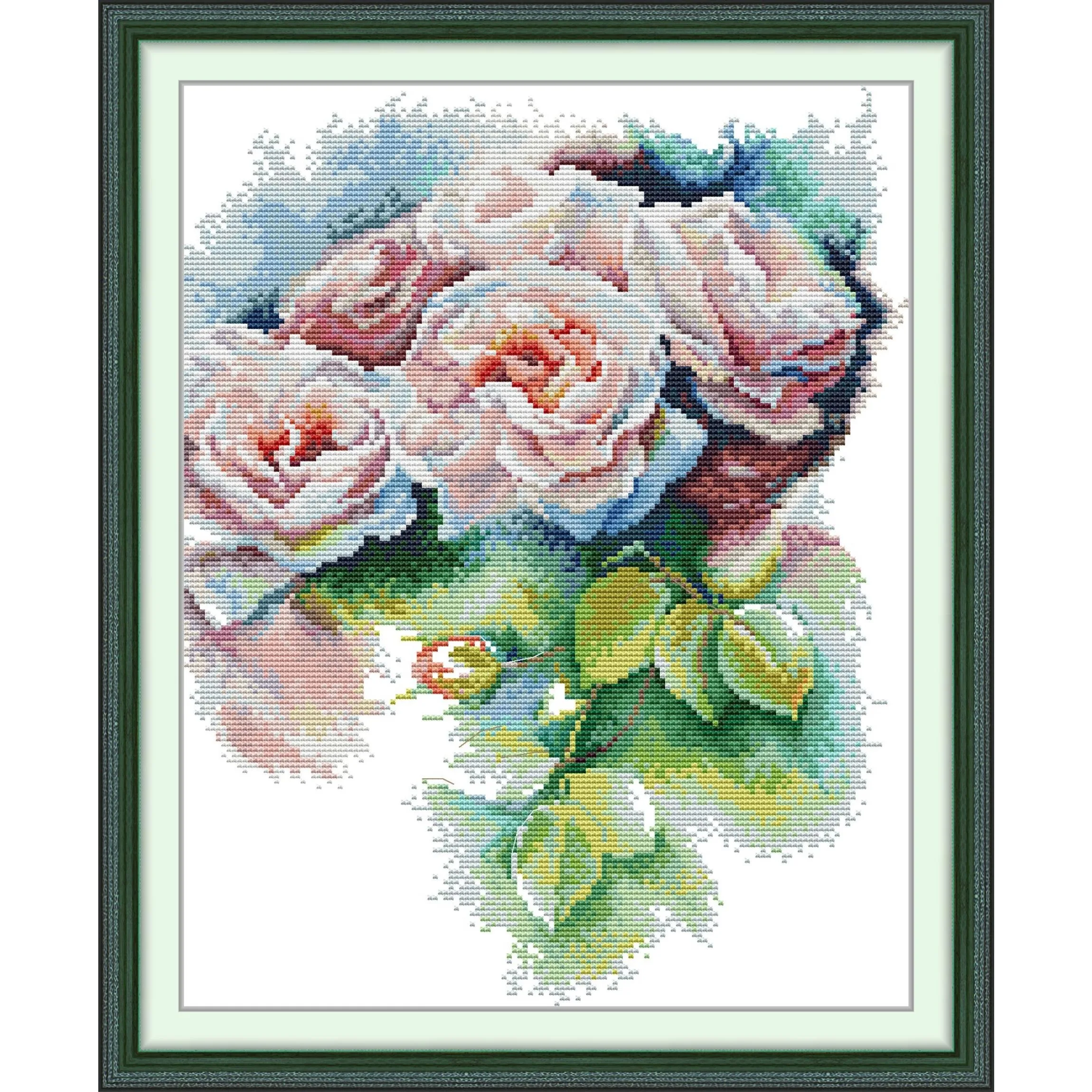 

Набор для вышивания крестиком Soulgift News с предварительно нанесенным рисунком, ткань Аида с нанесенным узором, нитки DMC, набор для вышивания - Розовая роза