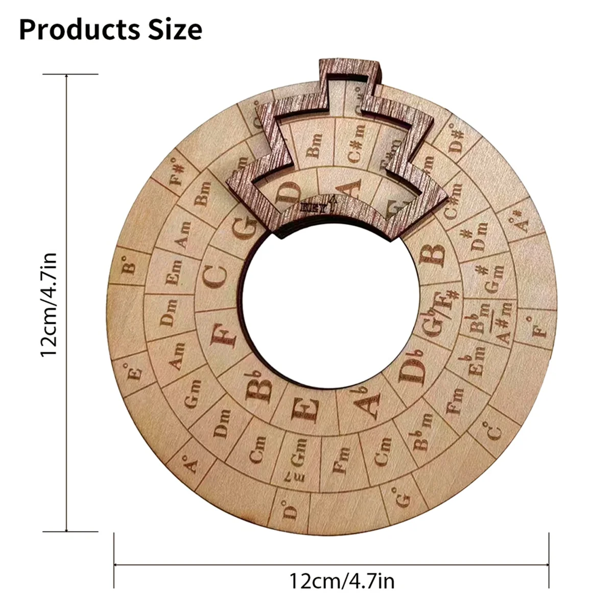 A71P أداة ميلودي خشبية أداة موسيقية صانع ميلودي الخشب دائرة العجلة الخامسة، عجلة خشبية دائرية وموسيقية #5