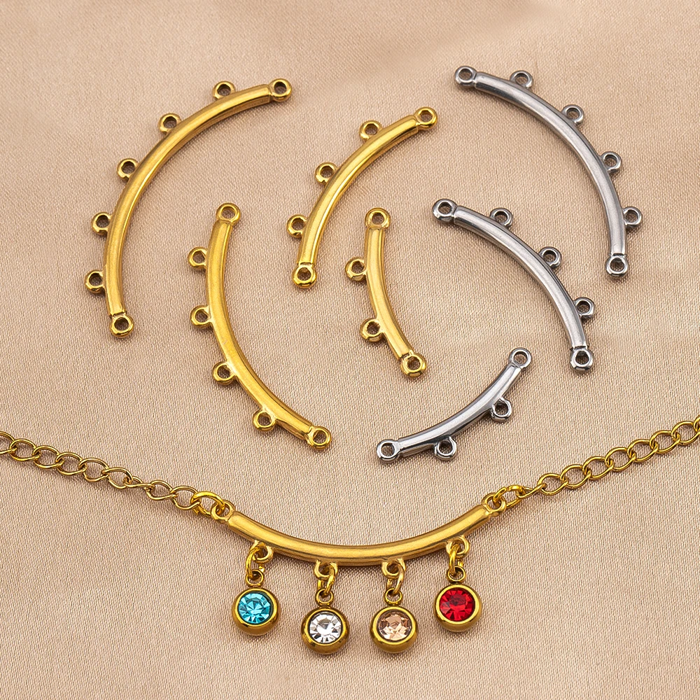

2/5pcs Stainless Steel Bohemia Connector With 2/3/4/5 Loops Necklace Bracelet Layer Pendant Bail Connector For Jewelry Making