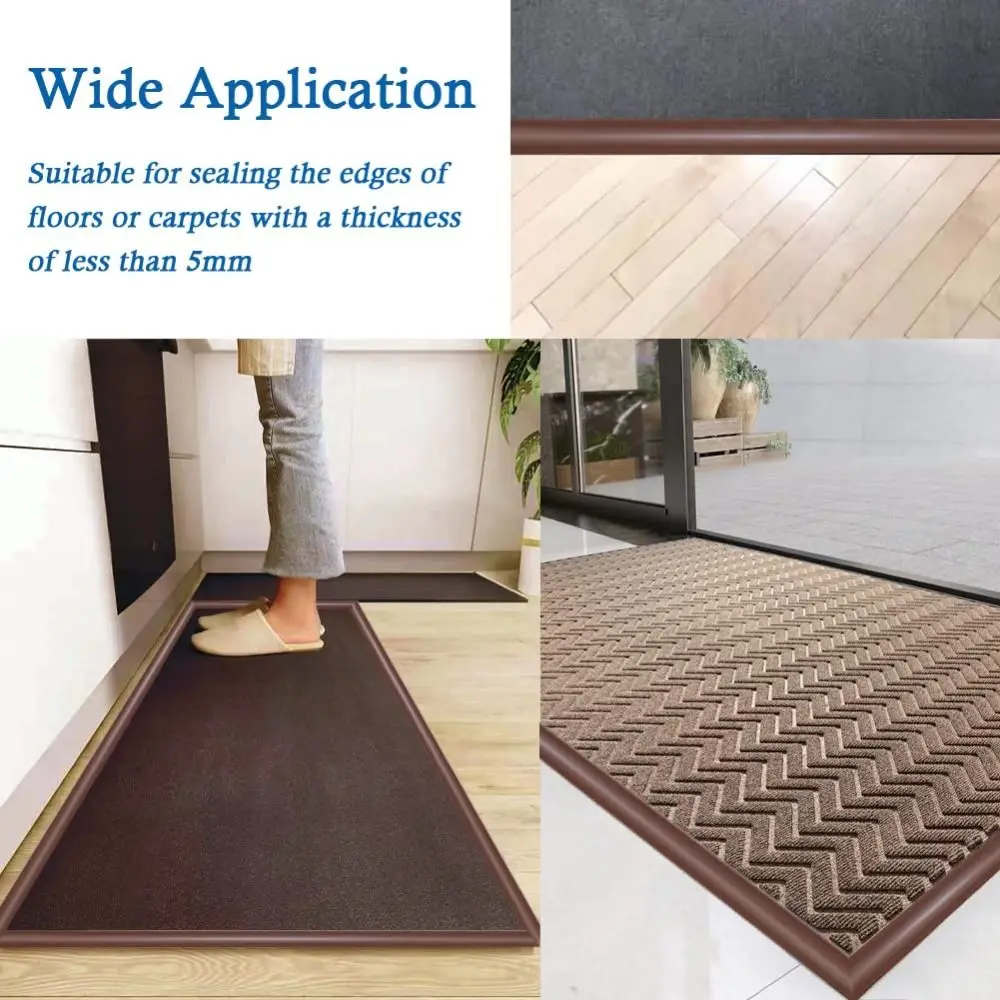 Carpet to Tile Floor Transition Strip Wear-resistant Self Adhesive Threshold Cover Household PVC Flat Button Strip Doorway