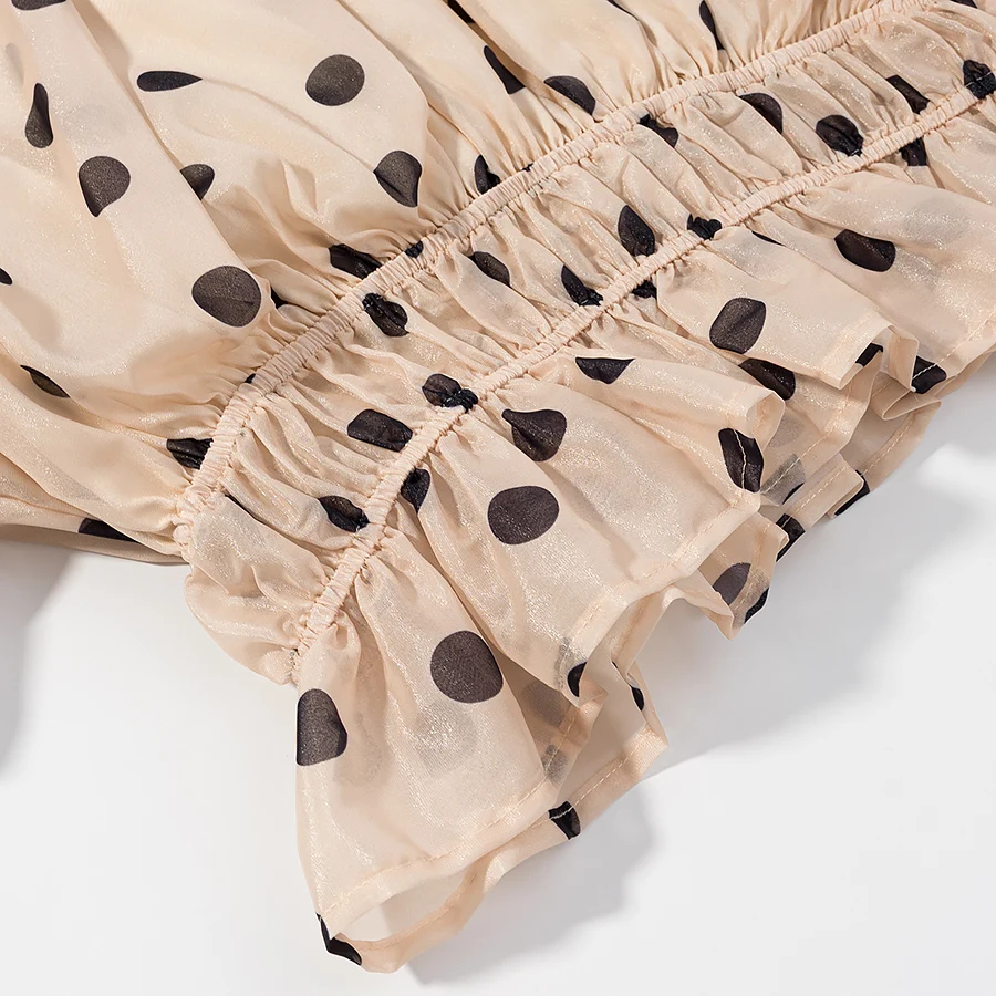 2025 امرأة الخريف موضة جديدة س الرقبة نقطة قصيرة الأكمام قميص خمر قمصان الإناث غير رسمية Blusas شيك القمم