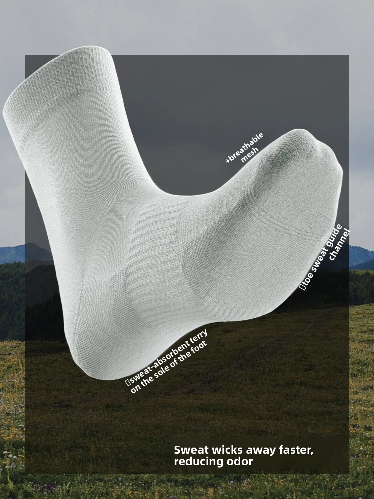 

Men's Antibacterial Cotton Sport Sos 7A Mid-Calf Breathable Sweat-ng Thin Casual Color ort Sos