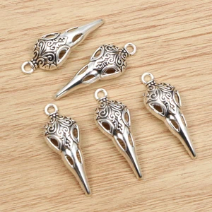 15pcs 35x13mm Chrams Old Metal League đã tắm cho bộ xương bạc sọ sọ pingente tự làm đồ trang sức DIY thực hiện những khám phá 10 Chim cổ bán hàng chính - №8