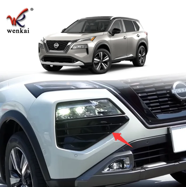 

For Nissan X-Trail Rogue 2021-2022 2023 2024 2025 Car Headlight Eyebrow Eyelids ABS Stickers Trim Cover Accessories