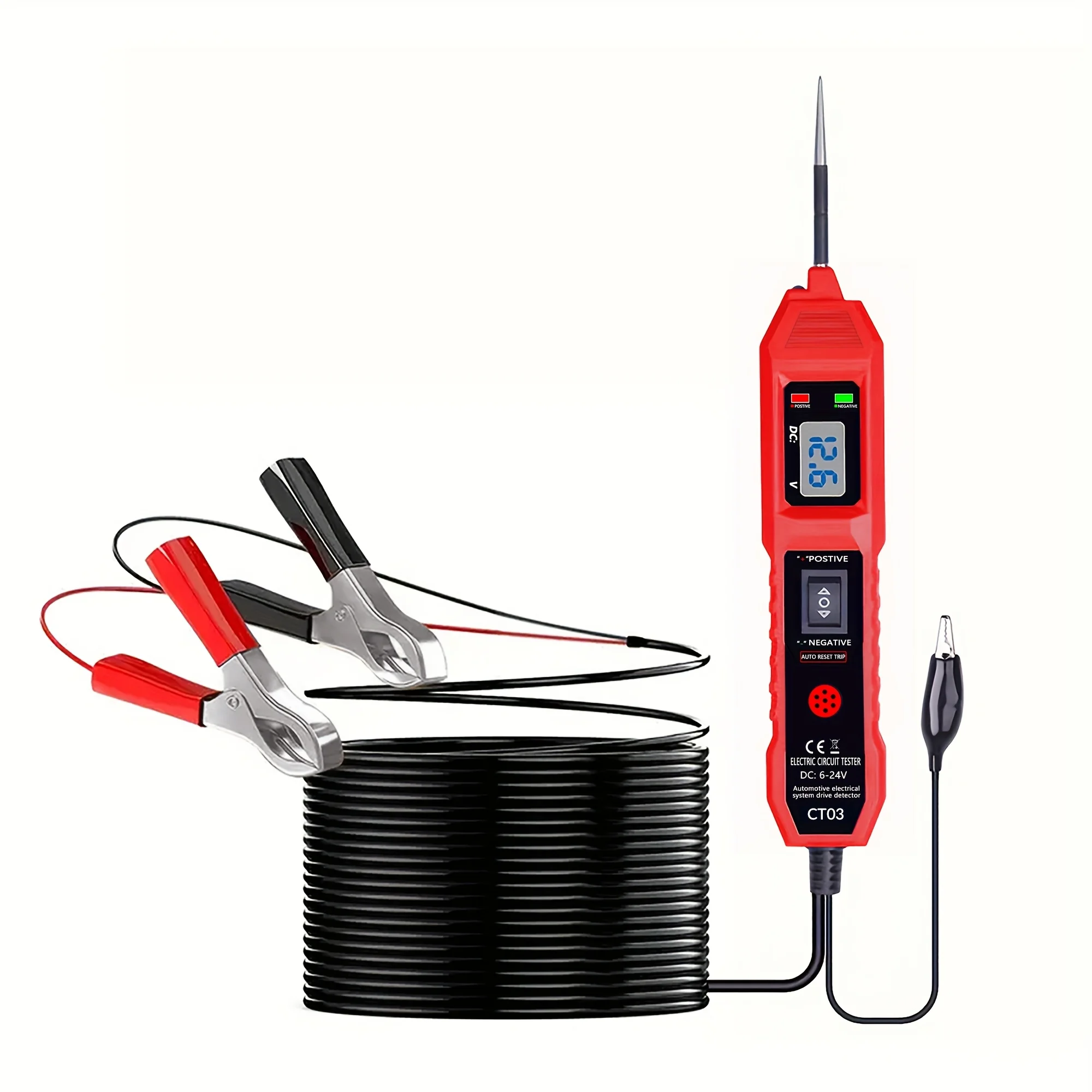 

Тестер автомобильных цепей 2025 со светодиодным дисплеем напряжения, многофункциональным детектором привода, изоляционным материалом, диагностическим инструментом электросистемы, цифровым совместимым с автомобилем постоянного тока 3,5-36 В, подходит для л