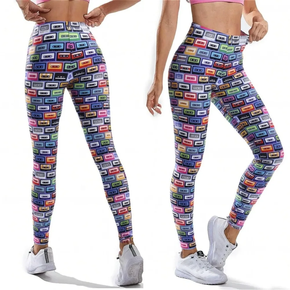 Women 3D Printed Leggings Tummy Control Leggings for Sports Running Gym Fitness Workout Yoga Pants Full Length