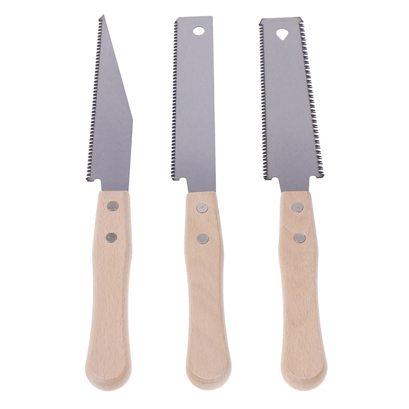 1PC Household Flush Cut Saw - Small Hand Saw with Wooden Straight Handle Single Edge Pull for Woodworking Trim Tool