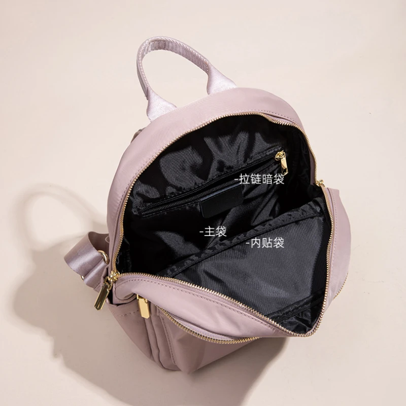 Fashionable and Casual Solid Color Oxford Waterproof and Wear-resistant Large Capacity WOMEN'S Backpack for Commuting and Travel