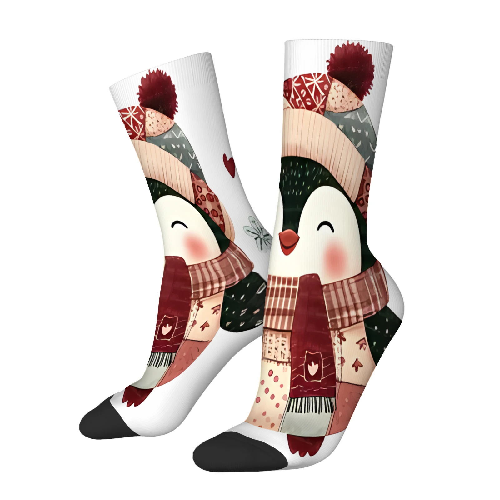 1 pair of Men's colorful building block pattern mid-calf socks, novelty/casual hats, comfortable polyester fiber.