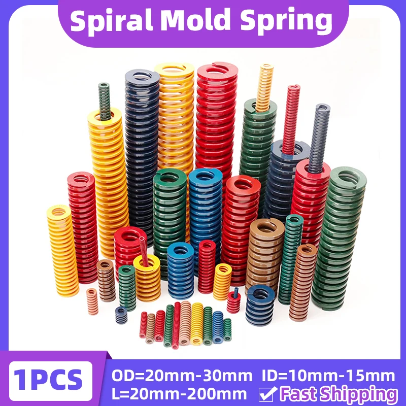 

Creamily 1PCS Spiral Stamping Compression Spring Loading Mould Die Springs Outer Dia=20-30mm Inner Dia=10-15mm Length=20-200mm