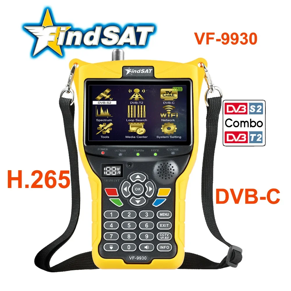 VF9930 كومبو جهاز استقبال التلفزيون الرقمي FindSAT يدعم إشارات DVBS S2 T2 C AHD لمعدات اختبار CCTV #5