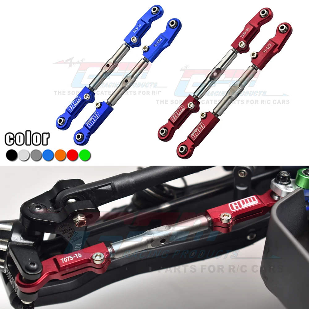 

GPM for Trax 1/8 Sledge 4WD Monster Truck 95076-4 RC Car Upgrade Parts Metal Aluminium Front Camber Links Steering Tie Rod 9549