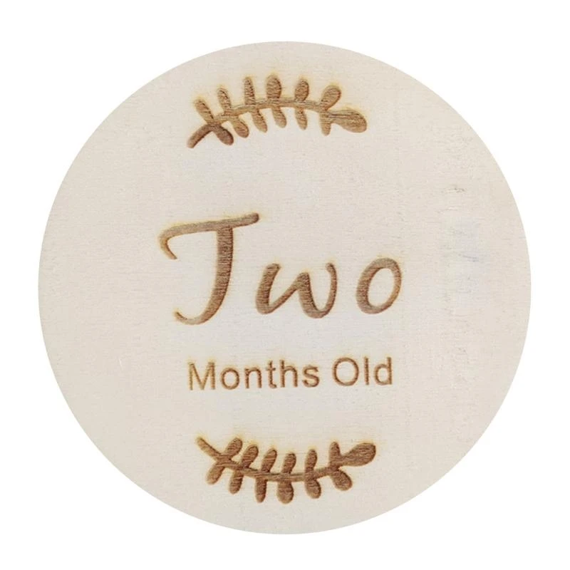 J15U Kartu Kayu Bayi Kartu Peringatan Baru Lahir Rekaman Bulanan Kartu Ulang Tahun Kelahiran Hadiah untuk Alat Peraga Fotografi