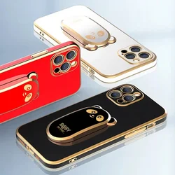 Bear Stand Holder Soft Phone Case For Realme Note 50 8 9 10 11 12 Pro Plus 5G C67 C65 C63 C61 C55 C53 C51 C35 C33 C31 C21Y Cover