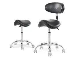 Silla móvil Dental de cuero PU, asiento de dentista, silla giratoria ergonómica rodante