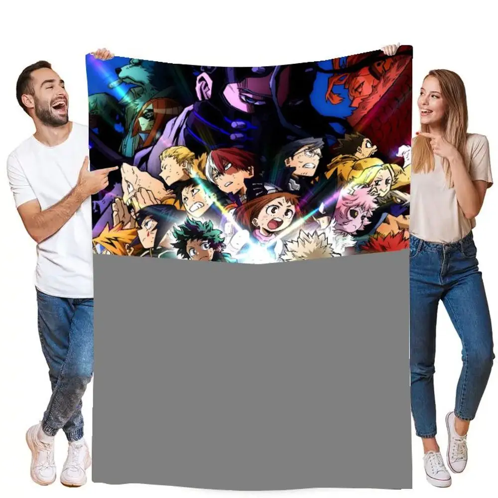 My Hero Academia: Heroes Rising Fleece Blanket - رمي ناعم ومريح لعشاق الرسوم المتحركة، يتميز بإيزوكو ميدوريا وكاتسوكي باكو