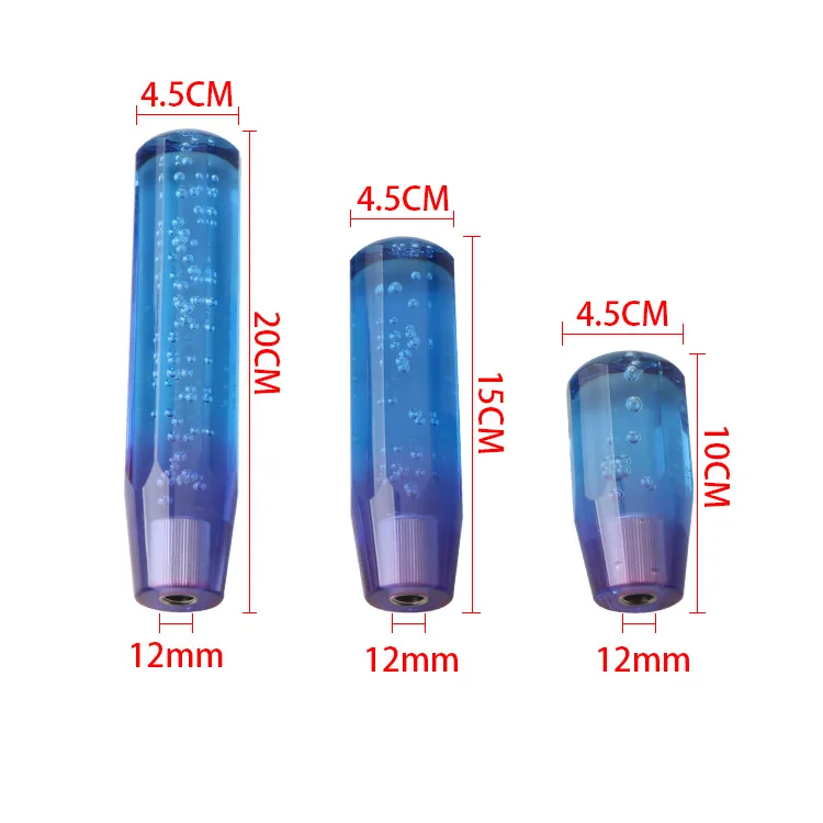 10 15 20cm Car Blue Color Stitching Multicolor Gear Shift Knob Crystal Bubble Gear Shift Knob Colorful Shifter Lever