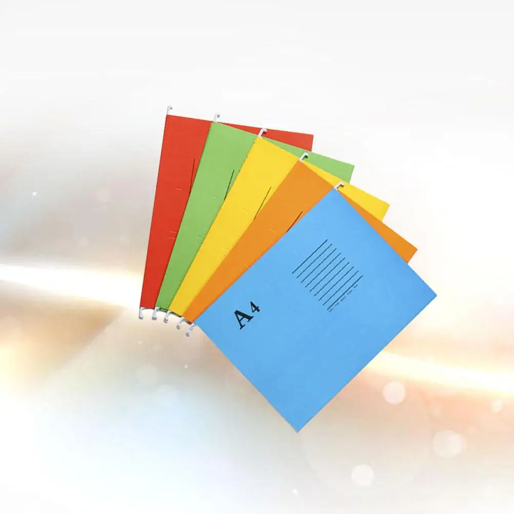 5 Pcs A4 File Folders Premium Paper Wide Opening Office Supplies Hanging Files Document Storage Organizers