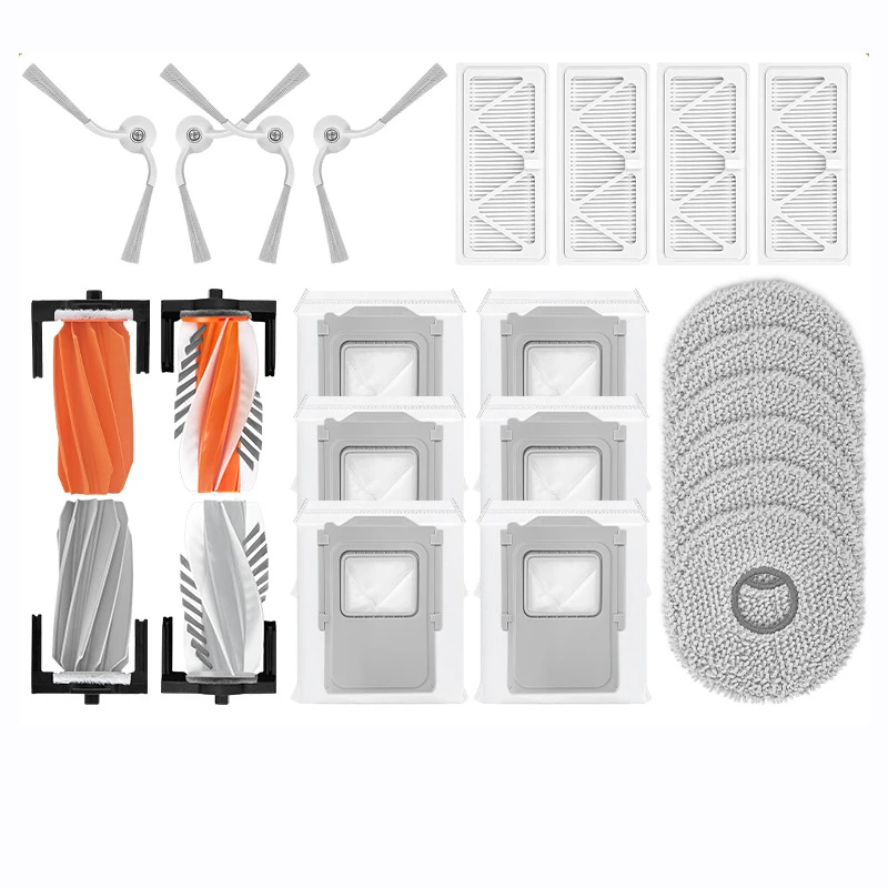 For dji For ROMO For a2 P2 Compatible Robot Vacuum Accessories with Dual Arm Side Brushes HEPA Filter Non Woven Dust Bag