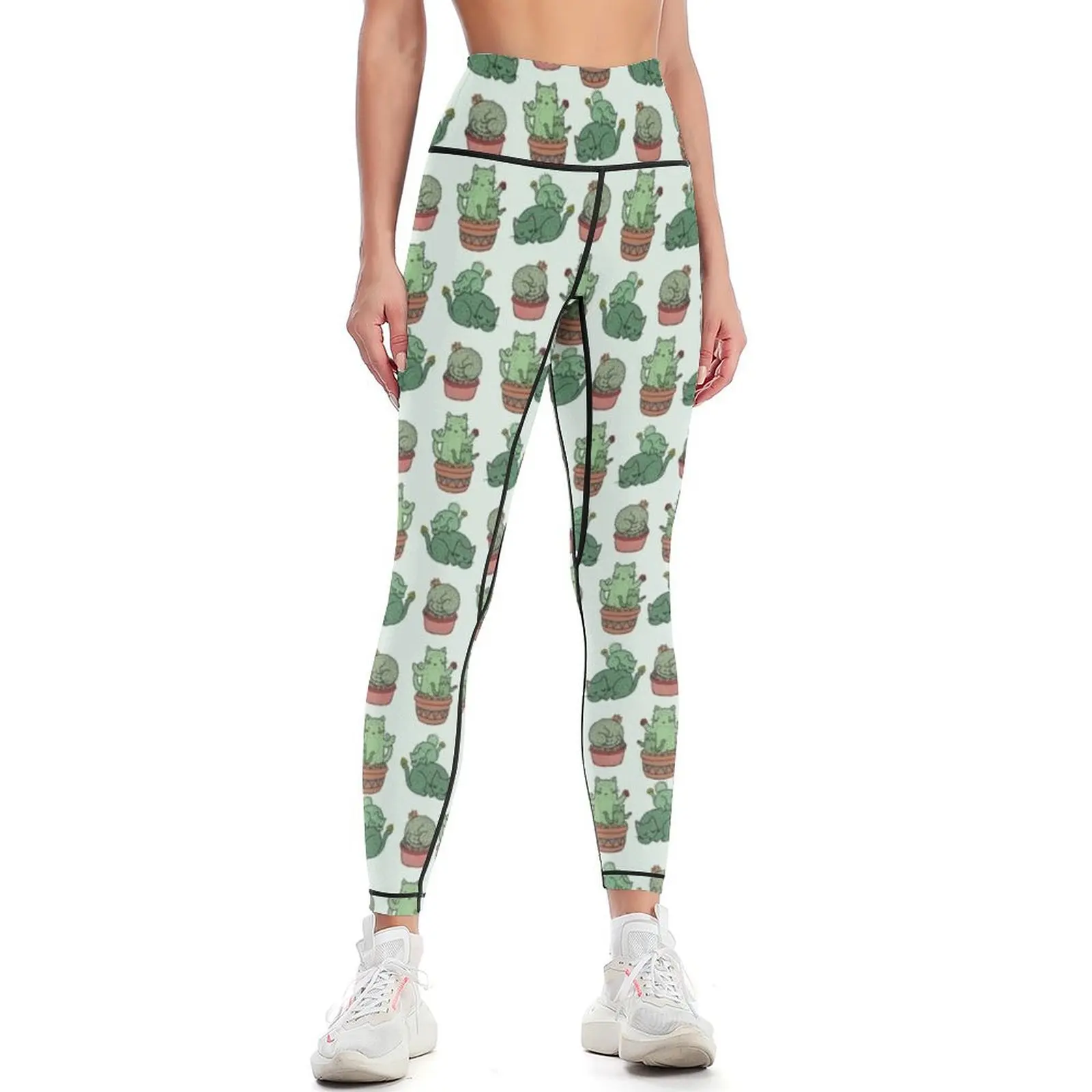 

Cactus Cats Leggings Sports female sportswear gym high waist Womens Leggings