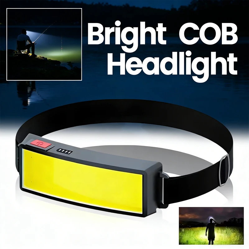 

Portable COB LED Headlamp Headlight Built-in Battery USB Rechargeable Waterproof Head Flashlight Lamp Torch Working Camping