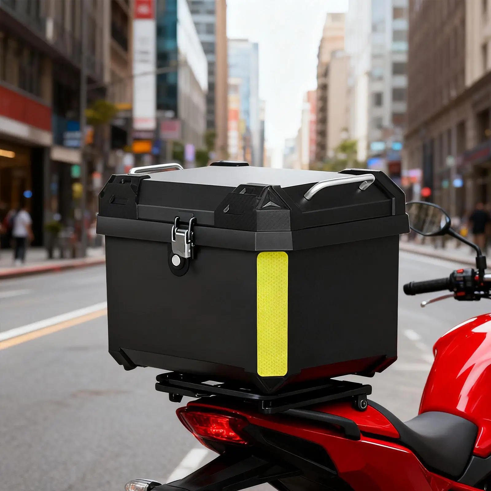 

Motorcycle Top Case Detachable Anti Theft Lock Easy to Install Sturdy Motorbike Tail Box