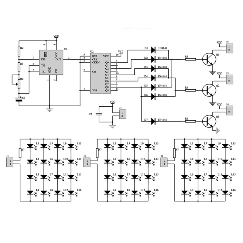DIY مجموعة ممارسة اللحام الإلكترونية NE555 الأحمر والأبيض والأزرق فلاش LED إنذار ضوء ستروب وحدة إنتاج تصميم عدة #4