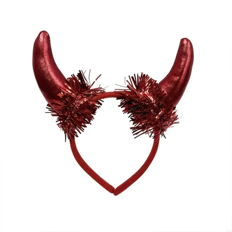 270D حزمة من 3 إكسسوارات أزياء الشيطان الأحمر عصابات رأس وأقواس وربطات ذيول لموضوعات حفلات أعياد الميلاد التنكرية #3