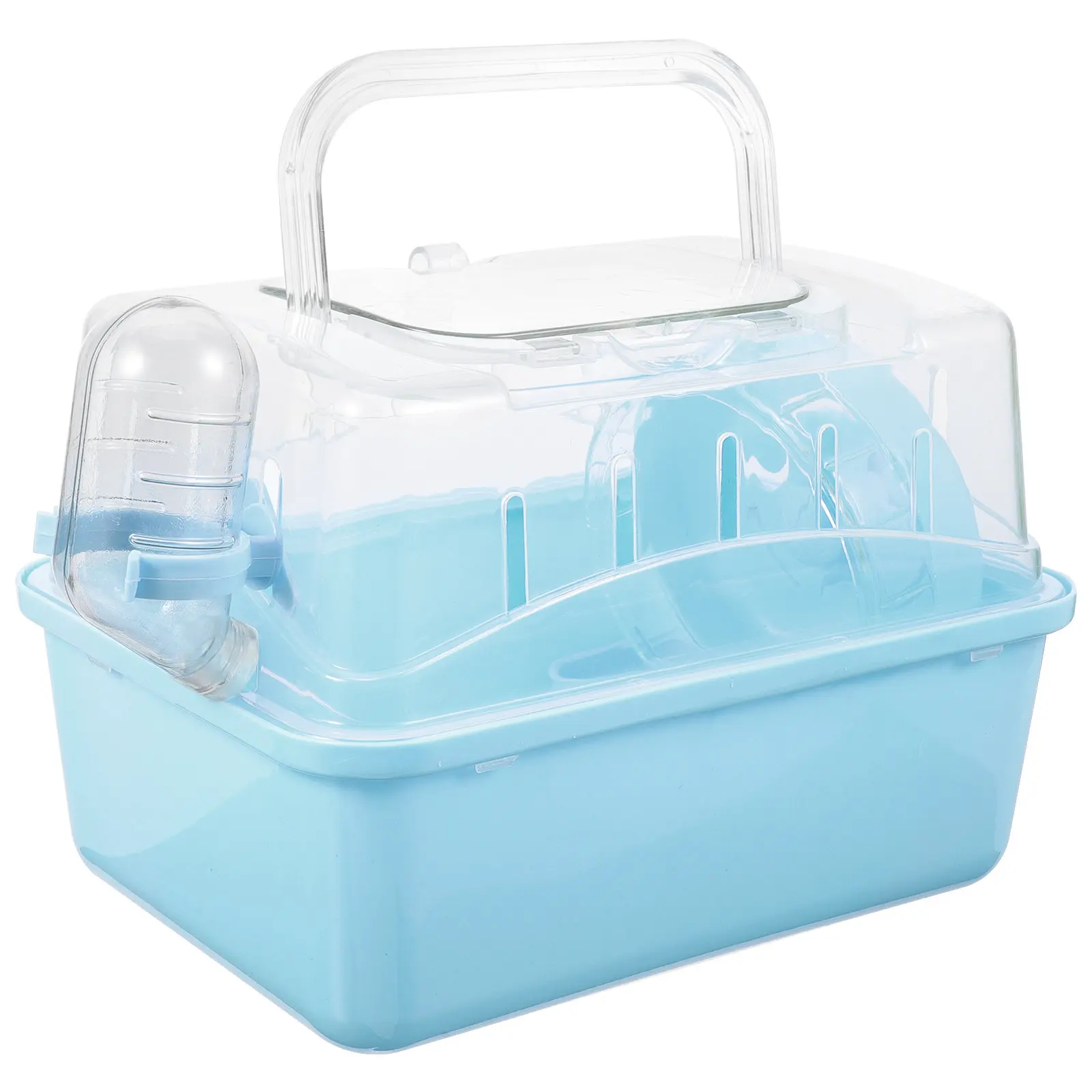 

Hamster Carrying Box Transparent Plastic Travel Cage for Small Pets Hamster Guinea Pig Mouse Outdoor Portable Carrier Case