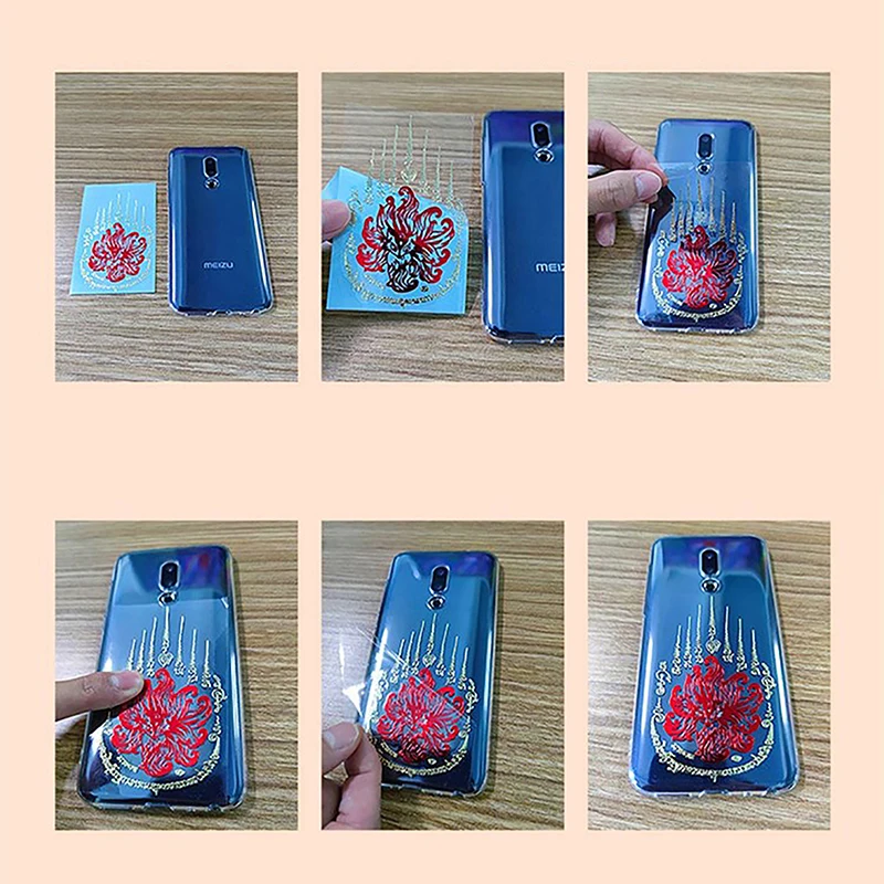 Buddhism National Traditional Transshipment Lucky Wealth Culture Character Stickers Mobile Phone Metal Stickers Phone Labels
