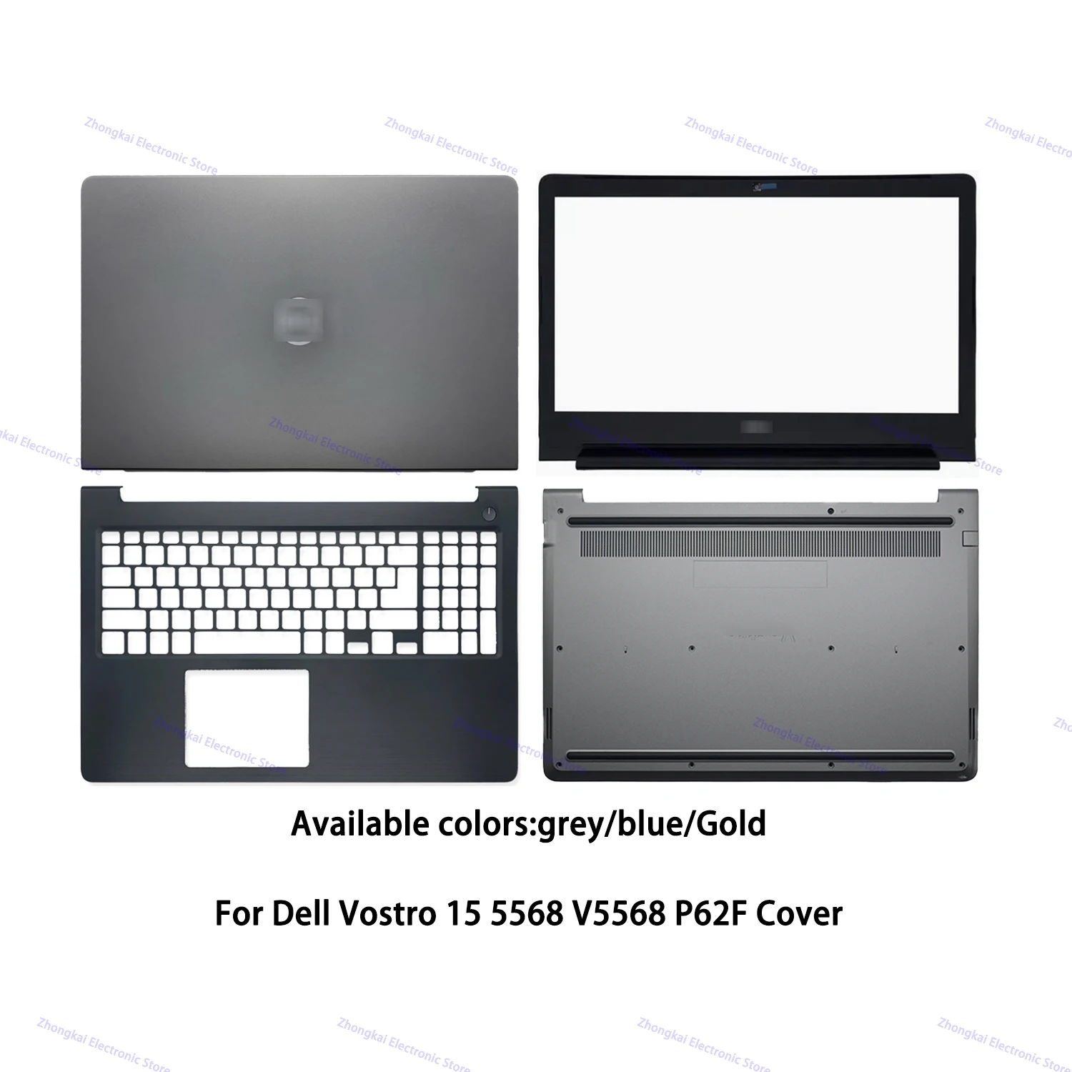 New Original For Dell Vostro 15 5568 V5568 P62F Laptop LCD Back Case Bezel Palmrest Bottom Base Cover 0WDRH2 0JD9FG 0F3H67