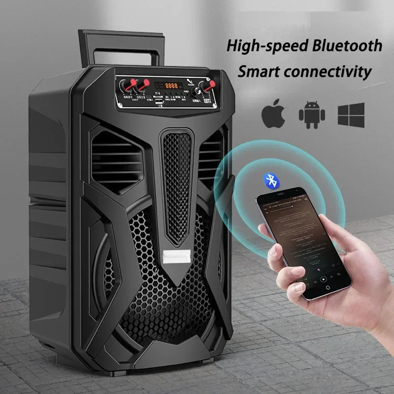 

2025 квадратный аудио сабвуфер для дома и улицы, электронные продукты высокой громкости, мощный портативный Bluetooth-динамик, пластик