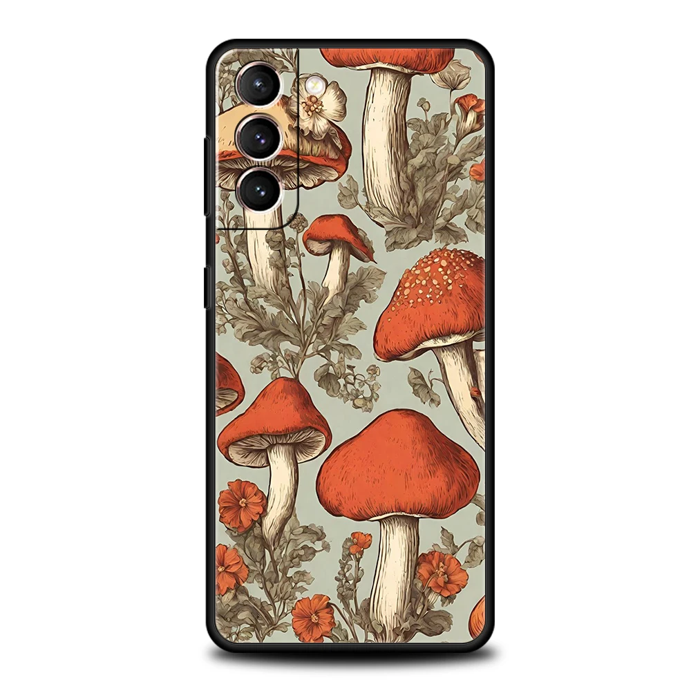 Colorful Mushroom Phone Case for Samsung Galaxy S24 S23 S22 S20 S21 FE Ultra S10 S10E S9 S8 Plus 5G Soft TPU Cover Shell Capas